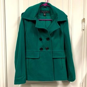Apostrophe Green Wool Peacoat